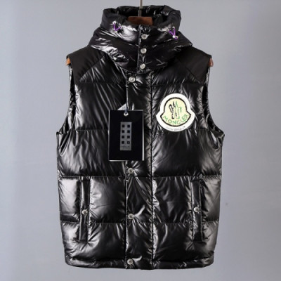 Moncler 2019 Mm/Wm Patch Logo Down Pedding Vest - 몽클레어 2019 남자 패치 로고 다운 패딩 조끼 Moc0519x.Size(s - 2xl).블랙