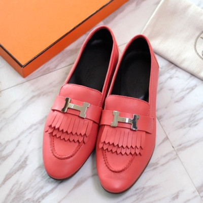 Hermes 2019 Ladies Leather Loafer- 에르메스 2019 여성용 레더 로퍼 HERS0160,Size(225 - 245).핑크