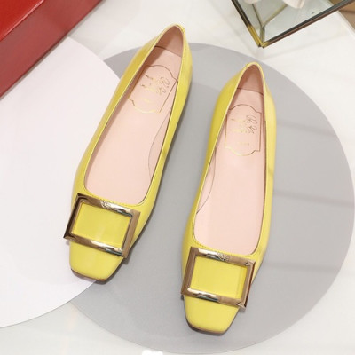 Roger Vivier 2019 Ladies Leather Flat Shoes - 로저비비에 2019 여성용 레더 플랫슈즈 RVS0073.Size(225 - 250),옐로우