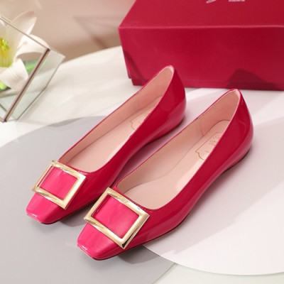 Roger Vivier 2019 Ladies Leather Flat Shoes - 로저비비에 2019 여성용 레더 플랫슈즈 RVS0074.Size(225 - 250),핫핑크