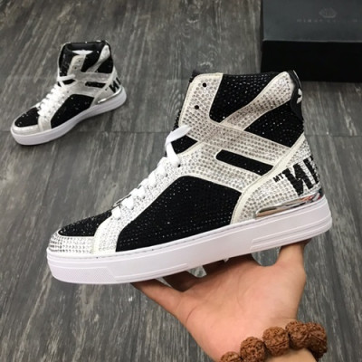 Philipp plein 2019 Mens Leather Sneakers  - 필립플레인 2019 남성용 레더 스니커즈 PPS0011,Size(240 - 275).블랙