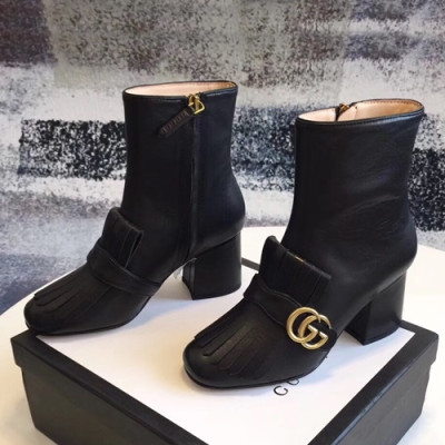 Gucci 2019 Ladies Leather Ankle Boots - 구찌 2019 여성용 레더 앵글 부츠 GUCS0194,Size(225-250),블랙