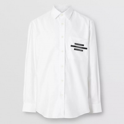 Burberry 2019 Mens Logo Slim Fit Cotton shirt - 버버리 2019 남성 로고 슬림핏 코튼 셔츠 Bur0897x.Size(m - 3xl).화이트