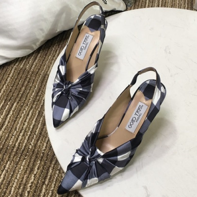 Jimmy Choo 2019 Ladies High Heel Slingback - 지미츄 2019 여성용 하이힐 슬링백, JIMS0058.Size(225 - 245).블랙+화이트