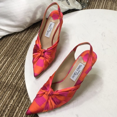 Jimmy Choo 2019 Ladies High Heel Slingback - 지미츄 2019 여성용 하이힐 슬링백, JIMS0060.Size(225 - 245).오렌지레드