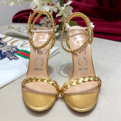 Gucci 2019 Ladies Leather High Heel Sandal - 구찌 2019 여성용 레더 하이힐 샌들, GUCS0226.Size(225 -  250).옐로우골드