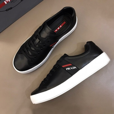 Prada 2019 Mens Leather Sneakers - 프라다 2019 남성용 레더 스니커즈 PRAS0122,Size(240 - 265).블랙