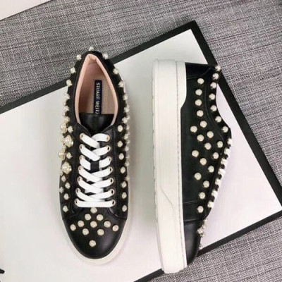 Stuart Weitzman 2019 Ladies Leather Sneakers - 슈트어트 와이츠먼 2019 여성용 레더 스니커즈 STUS0036,Size(225-250),블랙