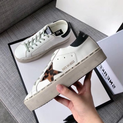 Golden Goose 2019 Ladies Leather Sneakers - 골든구스 2019 여성용 레더 스니커즈,GGDBS0017.Size (225 - 250).화이트+블랙