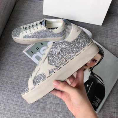 Golden Goose 2019 Ladies Leather Sneakers - 골든구스 2019 여성용 레더 스니커즈,GGDBS0019.Size (225 - 250).실버