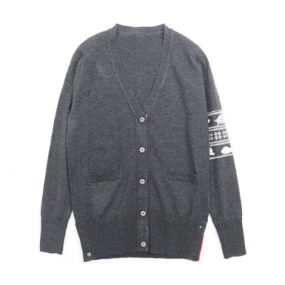 Thom Browne 2019 Mens Strap V-neck Cardigan - 톰브라운 2019 남성 스트랩 브이넥 가디건 Thom0186x.Size(m - xl).그레이