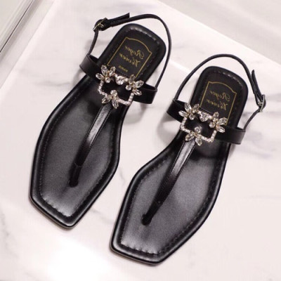 Roger Vivier 2019 Ladies Leather Sandal - 로저비비에 2019 여성용 레더 샌들 RVS0103.Size(225 - 245).블랙