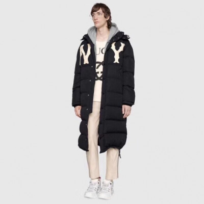 Gucci x New York Yankees Edition Men's Long Padding Down Jacket puffer coat - 구찌 X 뉴욕 양키스 에디션 남성 롱패딩 다운 자켓 푸퍼 코트 Guc0438x.Size(s - xl)블랙