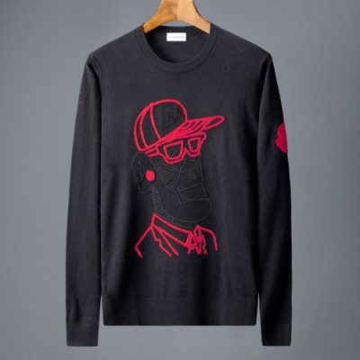 Moncler 2019 Mens Retro Logo Crew-neck Sweater - 몽클레어 2019 남성 레트로 로고 크루넥 스웨터  Moc0683x.Size(s - 2xl).블랙