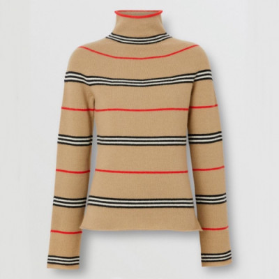 Burberry 2019 Womens Retro Stripe Turtle-neck Sweater - 버버리 2019 여성 레트로 스트라이프 터틀넥 스웨터 Bur0993x.Size(s - xl).카멜