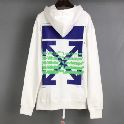 Off-white 2019 Mm/Wm Logo Cotton Oversize HoodT - 오프화이트 남자 로고 코튼 오버사이즈 후드티 Off0134x.Size(xs - l).화이트