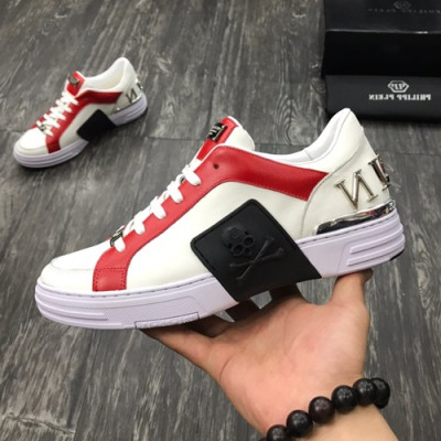 Philipp plein 2019 Mens Leather Sneakers  - 필립플레인 2019 남성용 레더 스니커즈 PPS0041,Size(240 - 275).화이트