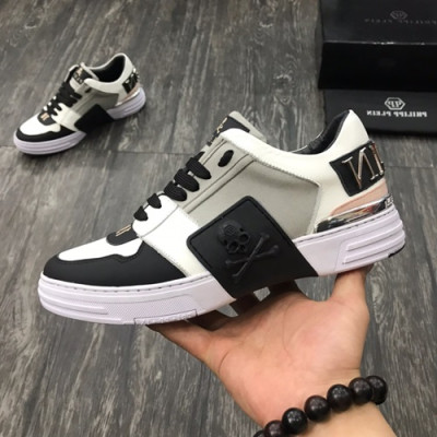 Philipp plein 2019 Mens Leather Sneakers  - 필립플레인 2019 남성용 레더 스니커즈 PPS0042,Size(240 - 275).화이트+블랙