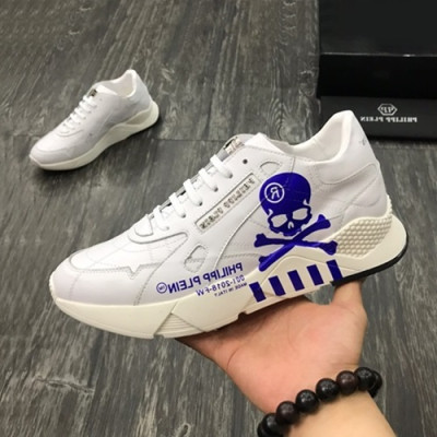 Philipp plein 2019 Mens Leather Sneakers  - 필립플레인 2019 남성용 레더 스니커즈 PPS0053,Size(240 - 270).화이트