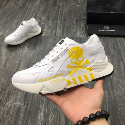 Philipp plein 2019 Mens Leather Sneakers  - 필립플레인 2019 남성용 레더 스니커즈 PPS0054,Size(240 - 270).화이트