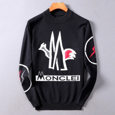 Moncler 2019 Mens Retro Logo Crew-neck Sweater - 몽클레어 2019 남성 레트로 로고 크루넥 스웨터  Moc0696x.Size(m - 3xl).블랙