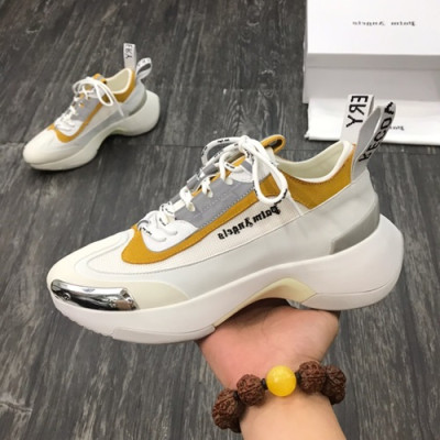 Palm Angels 2019 Mens Leather Running Shoes - 팜 엔젤스 2019 남성용 레더 런닝슈즈 PALS0002,Size(240 - 275).화이트