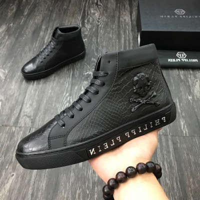 Philipp plein 2019 Mens Leather Sneakers  - 필립플레인 2019 남성용 레더 스니커즈 PPS0080,Size(240 - 275).블랙