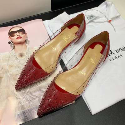 Christian Loubutin 2019 Ladies PVC Flat Shoes - 크리스챤 루부탱 2019 여성용 PVC 플랫슈즈,CLS0038.Size (225 - 245).레드