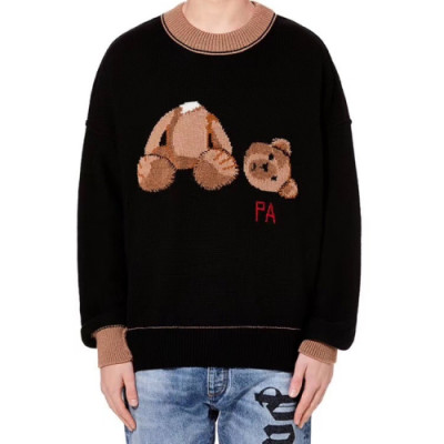 Palm Angels 2019 Mens Logo Teddy Bear Wool Sweater - 팜 엔젤스 2019 남성 로고 울 스웨터 Pam0023x.Size(m - 2xl).블랙