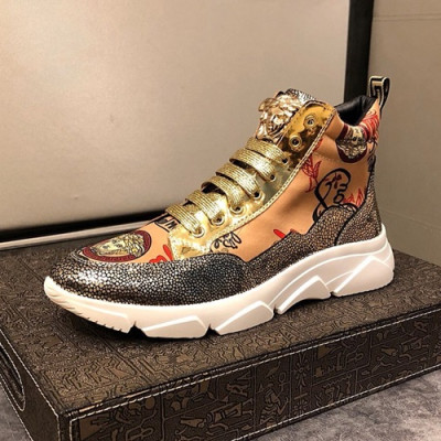 Versace 2019 Mens Leather Sneakers - 베르사체 2019 남성용 레더 스니커즈 VERS0061.Size (240 - 270).브릭브라운