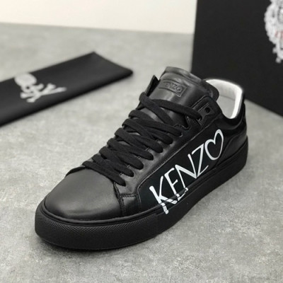 Kenzo 2019 Mens Leather Sneakers - 겐조 2019 남성용 레더 스니커즈,KENS0017,Size(240-270),블랙