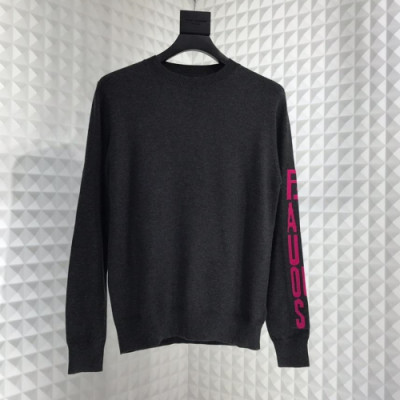 Fendi 2019 Mens Logo Crew -neck Wool Sweater - 펜디 2019 남성 로고 크루넥 울 스웨터 Fen0314x.Size(m - 3xl).아이보리브라운