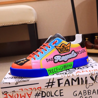 Dolce&Gabbana 2019 Mens Leather Sneakers  - 돌체앤가바나 2019 남성용 레더 스니커즈 DGS0066,Size(240 - 270).핑크