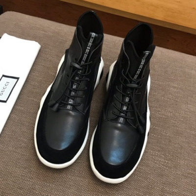 Gucci 2019 Mens Leather Sneakers - 구찌 2019 남성용 레더 스니커즈 GUCS0355,Size(240 - 270).블랙