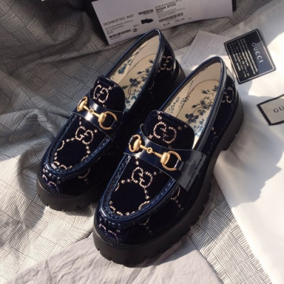 Gucci 2019 Ladies Velvet Loafer - 구찌 2019 여성용 벨벳 로퍼 GUCS0357.Size(225 -  245).네이비