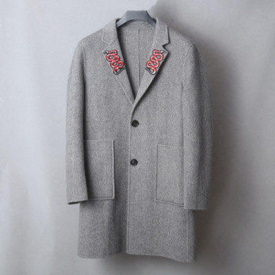 Gucci 2019 Mens Patches Cashmere Coat - 구찌 2019 남성 패치 캐시미어 코트 Guc01320x.Size(m - 3xl).그레이