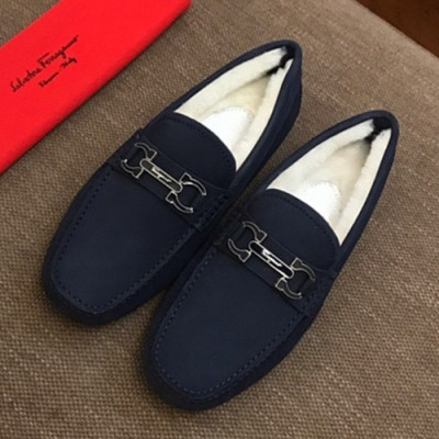 Ferragamo 2019 Mens Suede & Wool Loafer - 페라가모 2019 남성용 스웨이드&울 로퍼 FGMS0088,Size(240 - 270).네이비