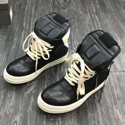 Rick Owens  2019 Mm / Wm Leather Sneakers - 릭오웬스 2019 남여공용 레더 스니커즈, RICS0003.Size (225 - 275).블랙