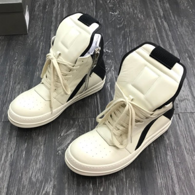 Rick Owens  2019 Mm / Wm Leather Sneakers - 릭오웬스 2019 남여공용 레더 스니커즈, RICS0008.Size (225 - 275),화이트