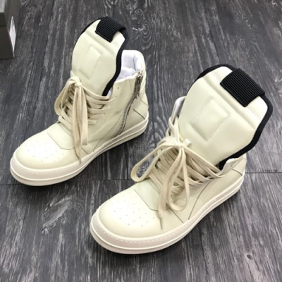 Rick Owens  2019 Mm / Wm Leather Sneakers - 릭오웬스 2019 남여공용 레더 스니커즈, RICS0009.Size (225 - 275),화이트