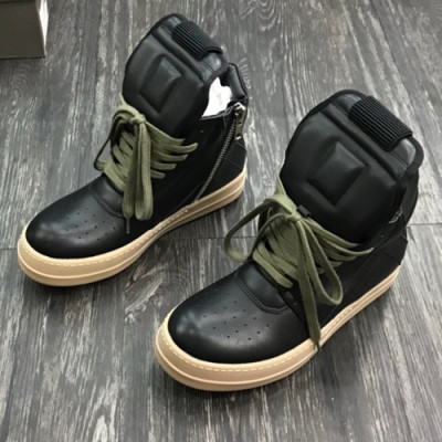 Rick Owens  2019 Mm / Wm Leather Sneakers - 릭오웬스 2019 남여공용 레더 스니커즈, RICS0013.Size (225 - 275).블랙