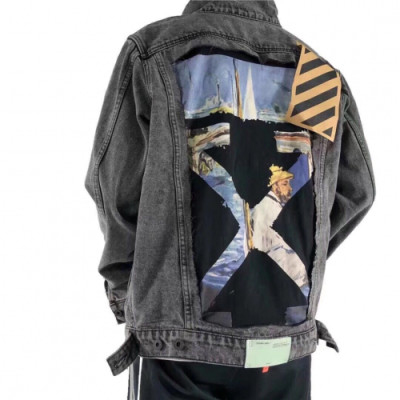 Off-white 2019 Mm/Wm Logo Denim Jacket - 오프화이트 2019 남자 로고 데님자켓 Off0156x.Size(xs - l).차콜