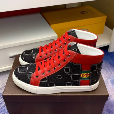 Gucci 2019 Mens Leather & Denim Sneakers - 구찌 2019 남성용 레더 & 데님 스니커즈 GUCS0413,Size(240 - 270).블랙