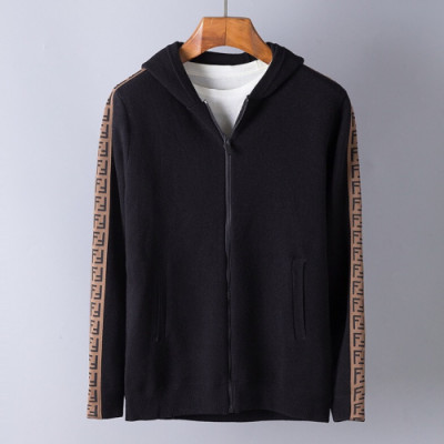 Fendi 2019 Mens Casual Zip-up Cashmere Jacket - 펜디 2019 남성 캐쥬얼 집업 캐시미어 자켓 Fen0342x.Size(m - 3xl).블랙