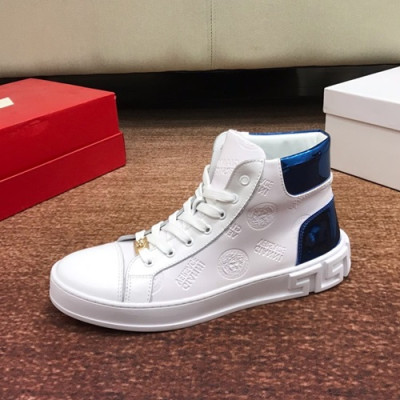 Versace 2019 Mens Leather Sneakers - 베르사체 2019 남성용 레더 스니커즈 VERS0109.Size (240 - 270).화이트