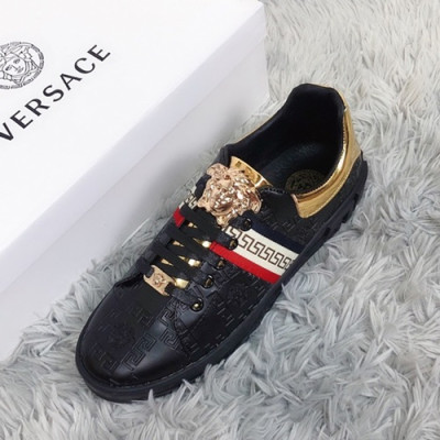 Versace 2019 Mens Leather Sneakers - 베르사체 2019 남성용 레더 스니커즈 VERS0118.Size (240 - 270).블랙