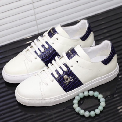 Philipp plein 2019 Mens Leather Sneakers  - 필립플레인 2019 남성용 레더 스니커즈 PPS0119,Size(240 - 270).화이트