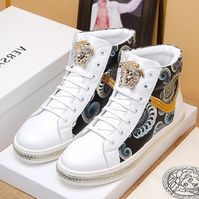 Versace 2019 Mens Leather Sneakers - 베르사체 2019 남성용 레더 스니커즈 VERS0123,Size (240 - 270).화이트