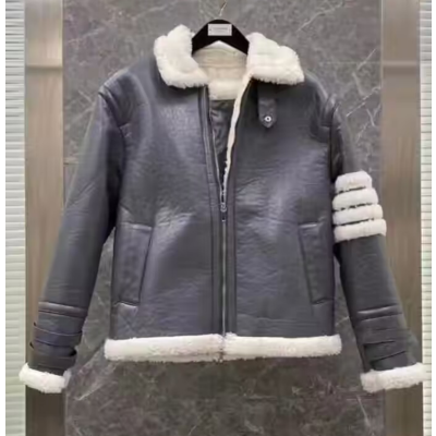 Thom Browne 2022 Mens Casual Leather Moostang - 톰브라운 2022 남성 캐쥬얼 가죽 무스탕 Thom0345x.Size(m - 3xl).네이비