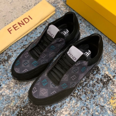 Fendi 2019 Mens Leather Sneakers - 펜디 2019 남성용 레더 스니커즈 FENS0187,Size(240 - 270).블랙